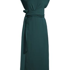 Modern Citizen Fei Tie-Front Organic Cotton Dress in Aquatic Green